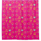 HOUD gouden weefsel letterletters Licht om roze Douchegordijn (Voorkant)
