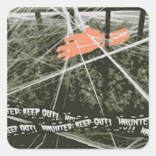 Houd Halloween Hand in Struiken Spooky Stickers