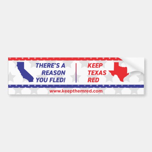 Houd hen rood - Bumpersticker CA aan TX (Voorkant)