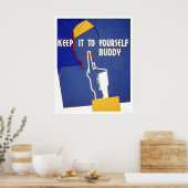 Houd het aan uzelf WWII 1942 WPA Poster (Keuken)