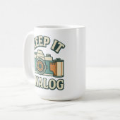 Houd het analoog koffiemok (Voorkant links)