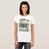 Houd het analoog t-shirt (Voorkant volledig)