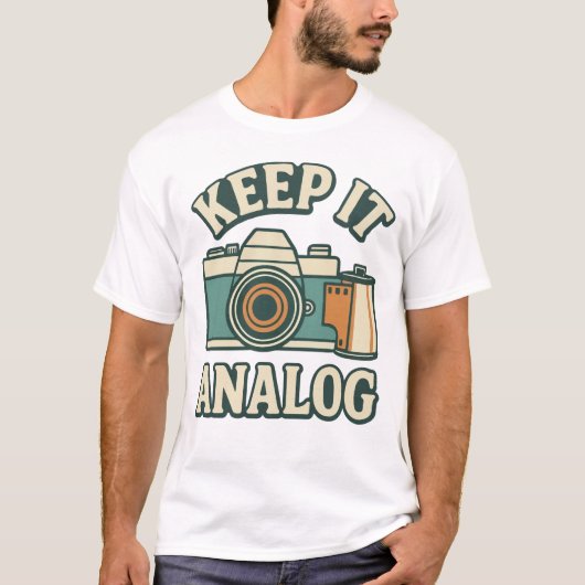 Houd het analoog t-shirt (Voorkant)