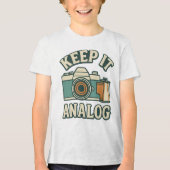 Houd het analoog Tri-Blend shirt (Voorkant)