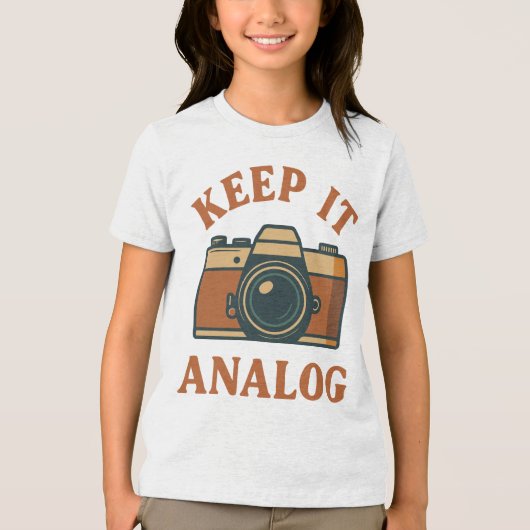 Houd het analoog Tri-Blend shirt (Voorkant)