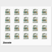 Houd het analoog vierkante sticker (Vel)
