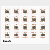 Houd het analoog vierkante sticker (Vel)