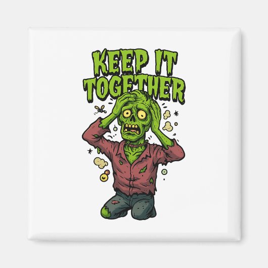 Houd het bij elkaar - Grappige zombie woordspeling Magneet (Voorkant)
