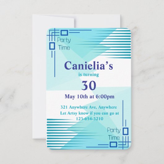 Houd het Blauwgroen Kaart (Voorkant)