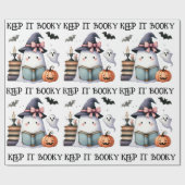 Houd het Booky Bookish Halloween Spooky Lezen Cust Cadeaupapier (Vlak)