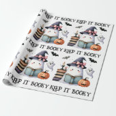 Houd het Booky Bookish Halloween Spooky Lezen Cust Cadeaupapier (Uitgerold)