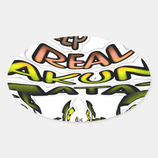 Houd het echt: Kaleidoscope Art Print / Graphic Ovale Sticker (Voorkant)
