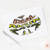 Houd het echt: Kaleidoscope Art Print / Graphic Ovale Sticker (Envelop)
