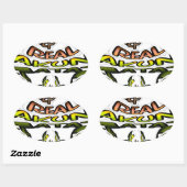 Houd het echt: Kaleidoscope Art Print / Graphic Ovale Sticker (Vel)