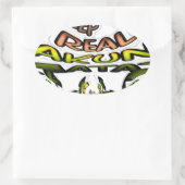 Houd het echt: Kaleidoscope Art Print / Graphic Ovale Sticker (Tas)