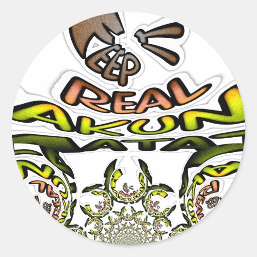 Houd het echt: Kaleidoscope Art Print / Graphic Ronde Sticker (Voorkant)