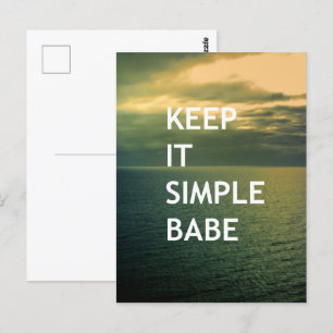 Houd het eenvoudig babe briefkaart