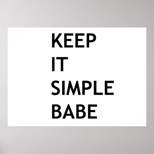 Houd het eenvoudig babe poster (Voorkant)