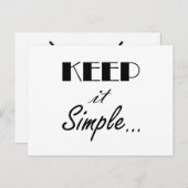 Houd het eenvoudig, Daily Affirmation flash card Feestdagenkaart (Voorkant / Achterkant)