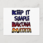 Houd het eenvoudig Hakuna Matata Art Print Briefkaart (Voorkant)