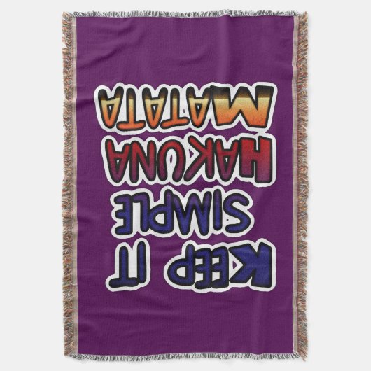 Houd het eenvoudig Hakuna Matata Art Print Deken (Voorkant Verticaal)