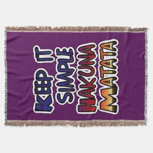 Houd het eenvoudig Hakuna Matata Art Print Deken (Voorkant)