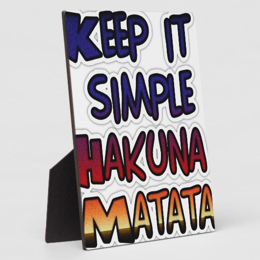 Houd het eenvoudig Hakuna Matata Art Print Fotoplaat (Zijkant)