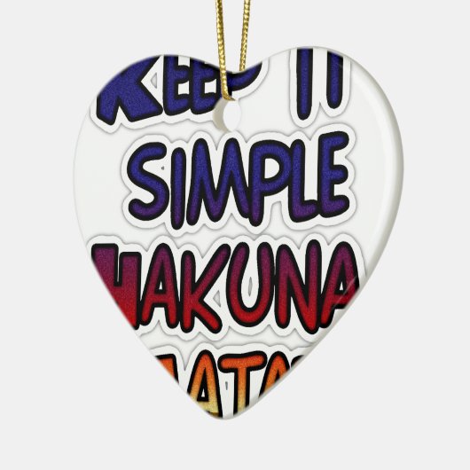 Houd het eenvoudig Hakuna Matata Art Print Keramisch Ornament (Links)