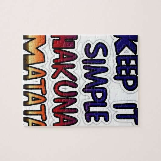 Houd het eenvoudig Hakuna Matata Art Print Legpuzzel (Horizontaal)