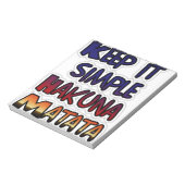 Houd het eenvoudig Hakuna Matata Art Print Notitieblok (Linkerzijde)