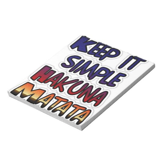 Houd het eenvoudig Hakuna Matata Art Print Notitieblok (Linkerzijde)