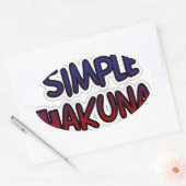 Houd het eenvoudig Hakuna Matata Art Print Ovale Sticker (Envelop)