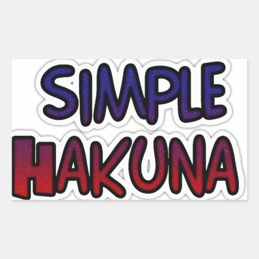 Houd het eenvoudig Hakuna Matata Art Print Rechthoekige Sticker (Voorkant)