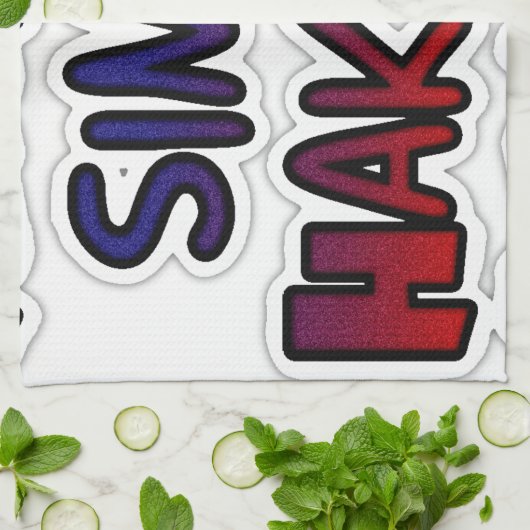 Houd het eenvoudig Hakuna Matata Art Print Theedoek (Gevouwen)