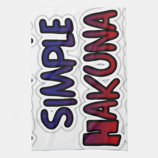 Houd het eenvoudig Hakuna Matata Art Print Theedoek (Verticaal)