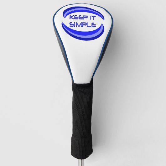 Houd het eenvoudig Quote Recovery Slogan Blauw Golfheadcover (Voorkant)