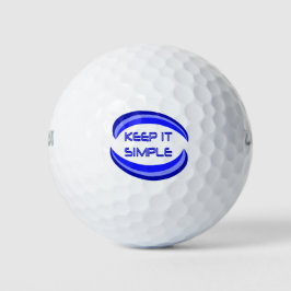 Houd het eenvoudig Quote Recovery-slogan in blauw Golfballen