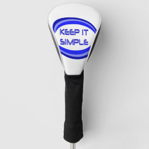 Houd het eenvoudig Quote Recovery-slogan in blauw Golfheadcover