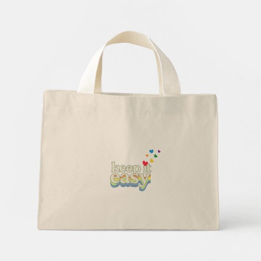 Houd het eenvoudig Retro Pride typografie ontwerp Mini Tote Bag (Achterkant)
