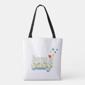 Houd het eenvoudig Retro Pride typografie ontwerp Tote Bag (Achterkant)