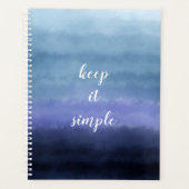 Houd het Eenvoudige Citaat Moderne Blauwe Paarse W Planner (Voorkant)
