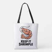 Houd het Garnalig Kawaii Garnaal Tote Bag (Achterkant)