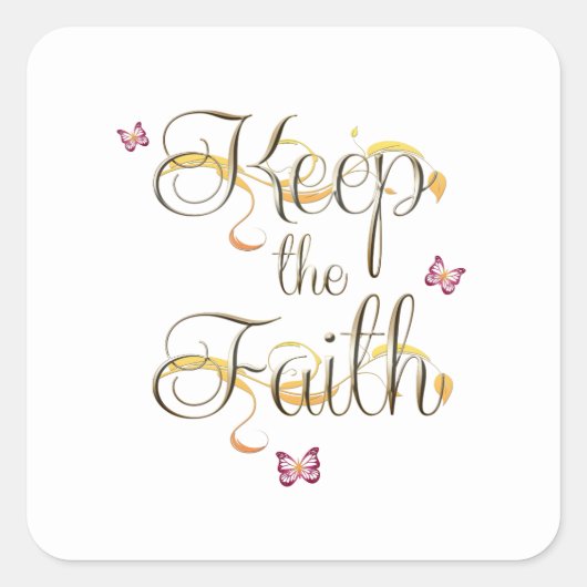 Houd het geloof 1 vierkante sticker (Voorkant)