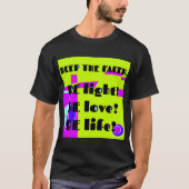 Houd het geloof - lime groene magenta t-shirt (Voorkant)
