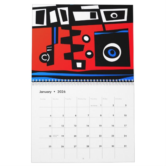 Houd het geloof - Vertrouw op de HEER (Blauw Rood) Kalender (Jan 2026)