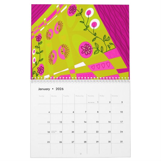 Houd het geloof - Vertrouw op de HEER (Roze Groen) Kalender (Jan 2026)