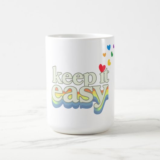 Houd het gemakkelijk Retro Pride typografie ontwer Koffiemok (Center)