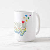 Houd het gemakkelijk Retro Pride typografie ontwer Koffiemok (Voorkant rechts)