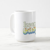 Houd het gemakkelijk Retro Pride typografie ontwer Koffiemok (Voorkant links)