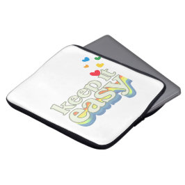 Houd het gemakkelijk Retro Pride typografie ontwer Laptop Sleeve